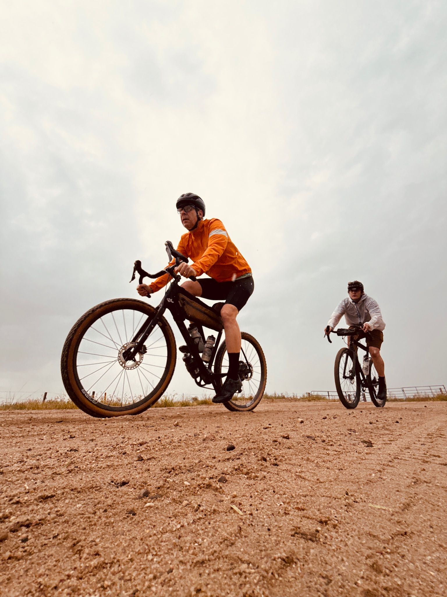 Two people Gravel Cycling near CR 40 in Sterling, CO