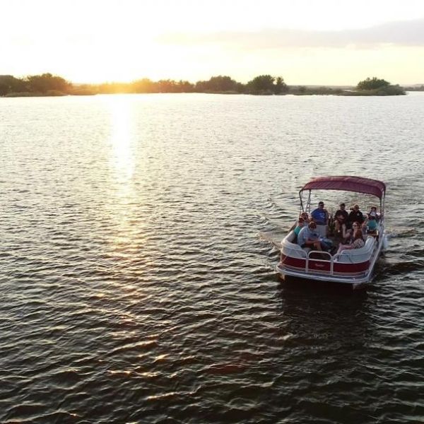 on pontoon