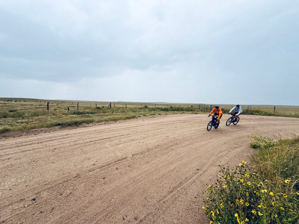 gravel cyclers on curve
